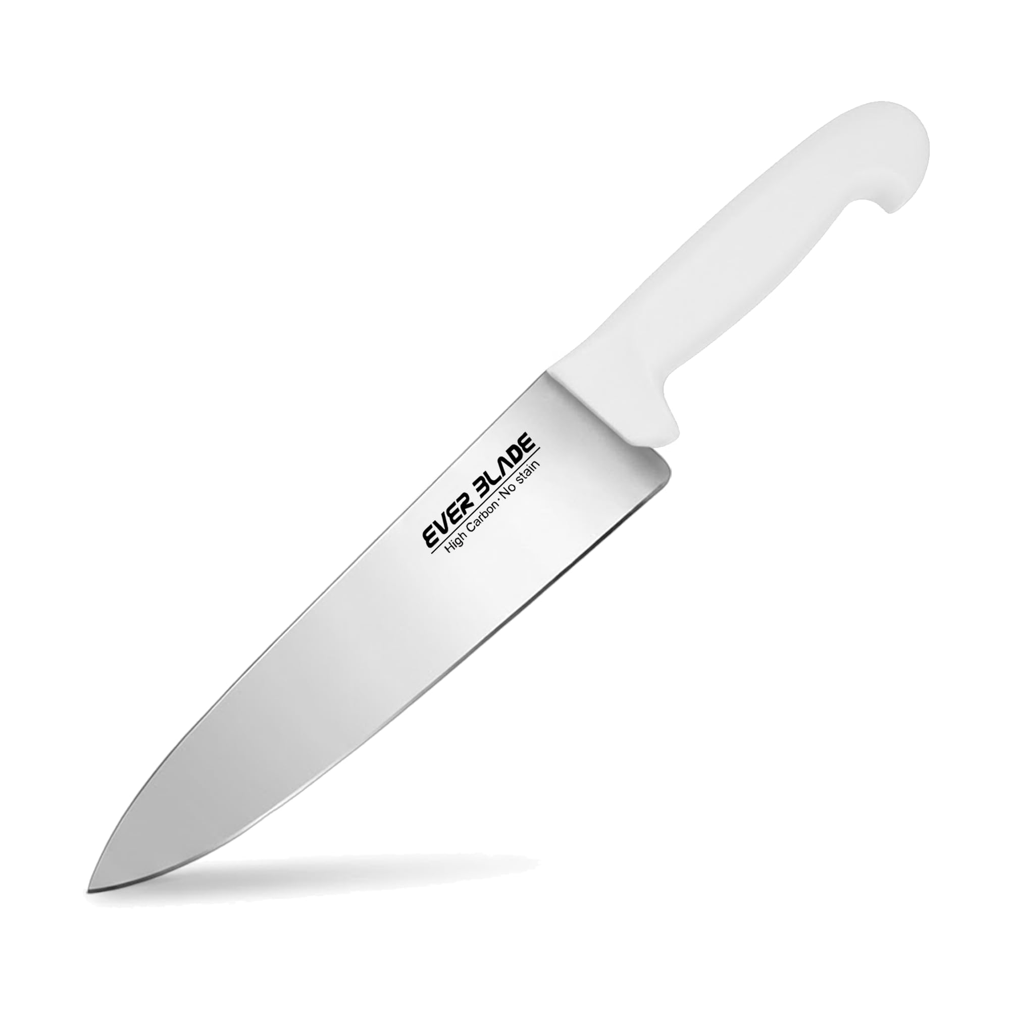 EVER BLADE 10 Inch Professional Chef Knife - 250mm Blade - HACCP Colour Coded White Handle, Japanese High Carbon Stainless Steel Kitchen Knife, Non-Slip Textured Grip for Catering and Food Preperation