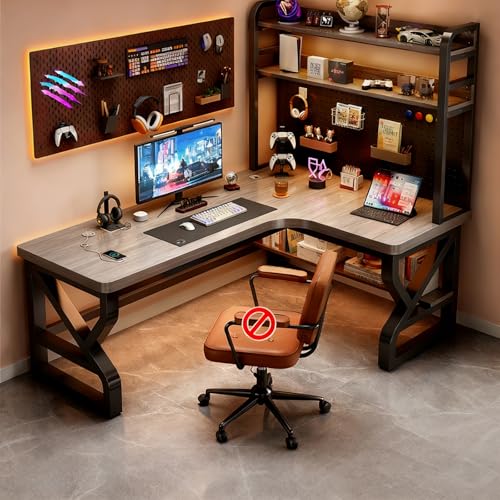 L���f�X�N PC�f�X�N �Q�[�~���O���I�t�B�X�f�X�N ���[�t�� ���E���h�G�b�W�݌v ��120/140/160/180×����74cm �ω׏d300kg ���֊� �g���ȒP �l�ԍH�w�f�U�C�� �w�K�E�ݑ�[�N�E�����[�g���[�N�p (180x100x74cm,�K�F+�D