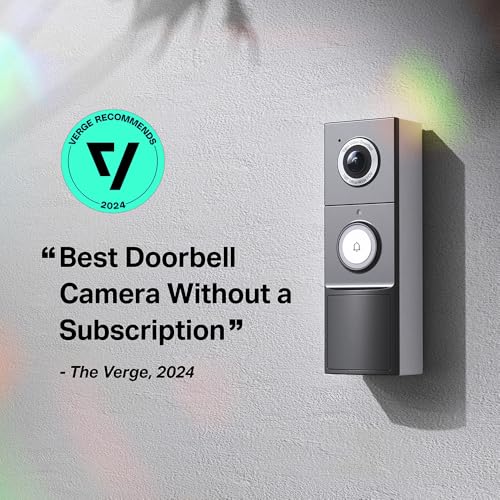 Smart Video Doorbell Camera with Chime, 2K QHD Color Night Vision, No Monthly Fee, for Home Security (D225)