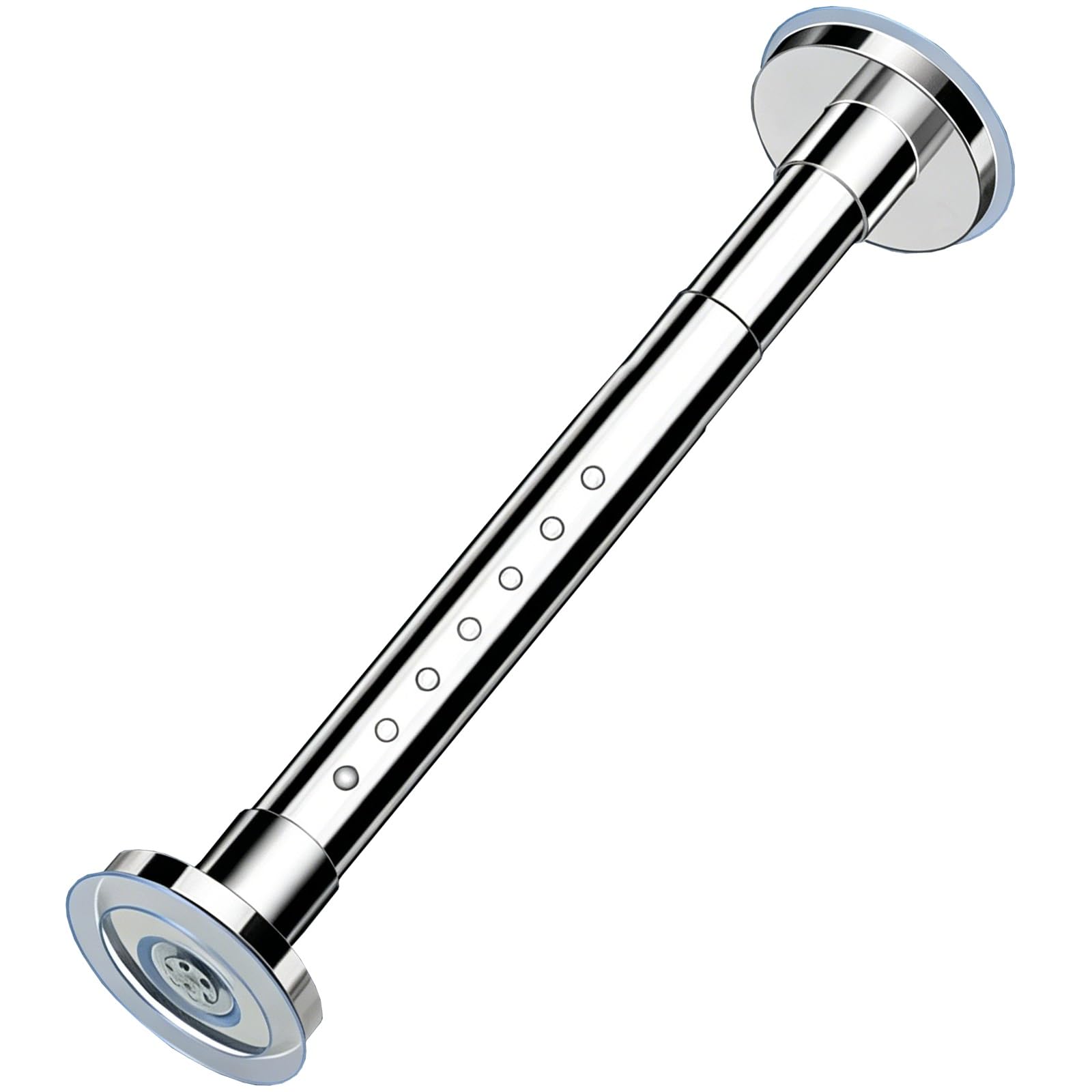 Adjustable Stainless Steel Tension Curtain Rod, 28"-138" Shower Curtain Rod Non Drilling with Anti Slip Mat for Windows Bathroom Closet Kitchen(100-150cm/39-59in)
