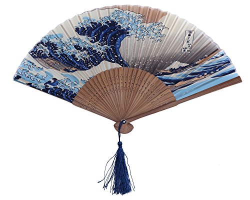 OliaDesign 265G2 Japanese Handheld Folding Silk The Wave Off Kanagawa Fan …, One Size