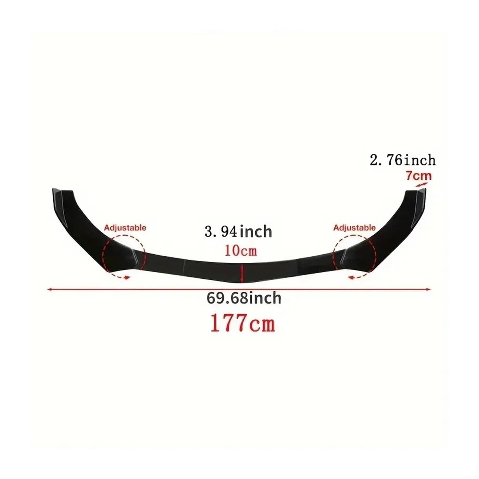 Shuogoufeng Store Uniwersalny zestaw zderzaka przedniego, spoilera, spoilera, spoilera Canard, 5 elementów Zestawy do stylizacji nadwozia(Black)