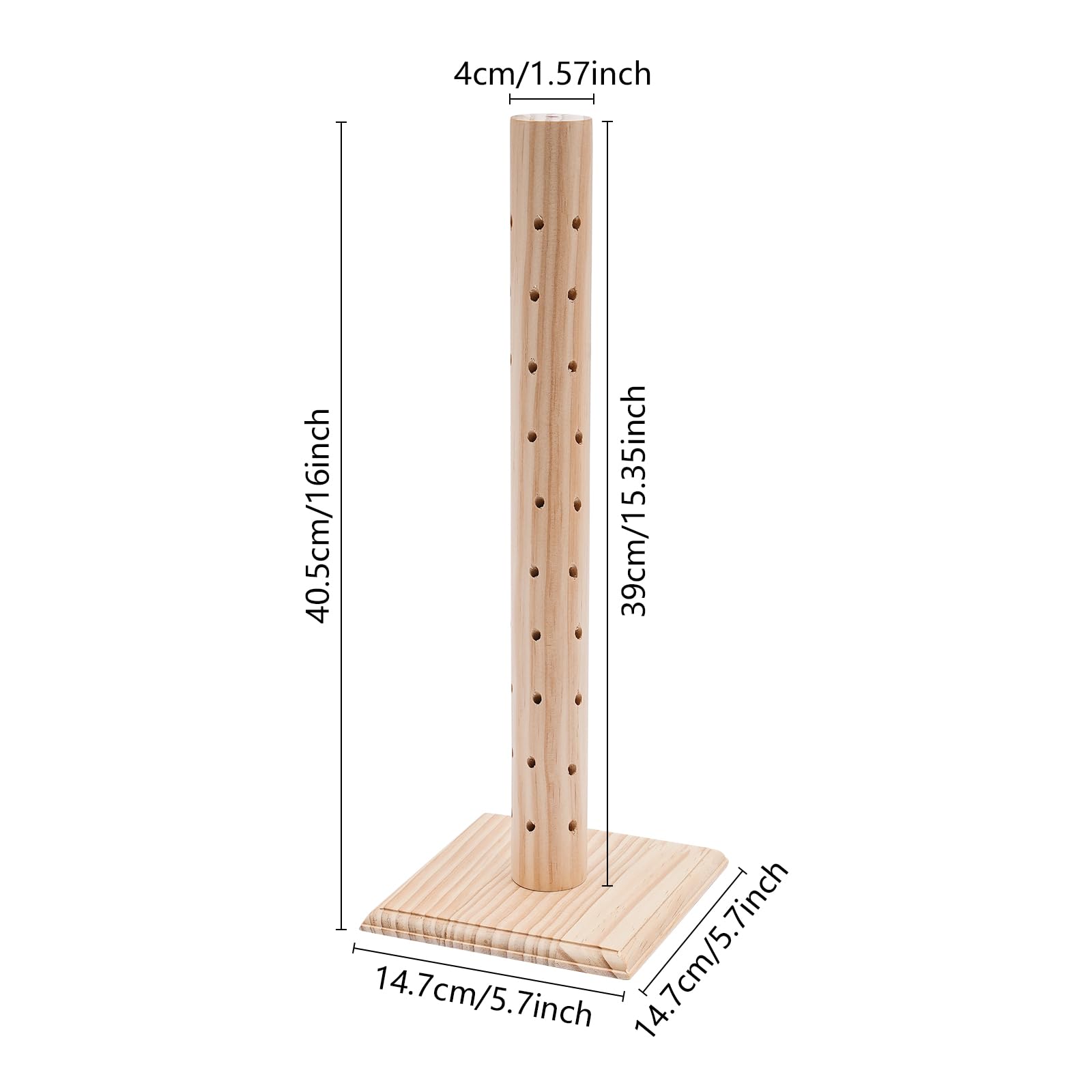 Cake Pop Ständer 62 Löcher Lollipop-Halter aus Holz, Süßigkeiten Tischdisplay, Lutscherständer für Partys Geburtstage Jubiläen Hochzeiten Geschäfte Geburtstag Deko (Log Farbe)