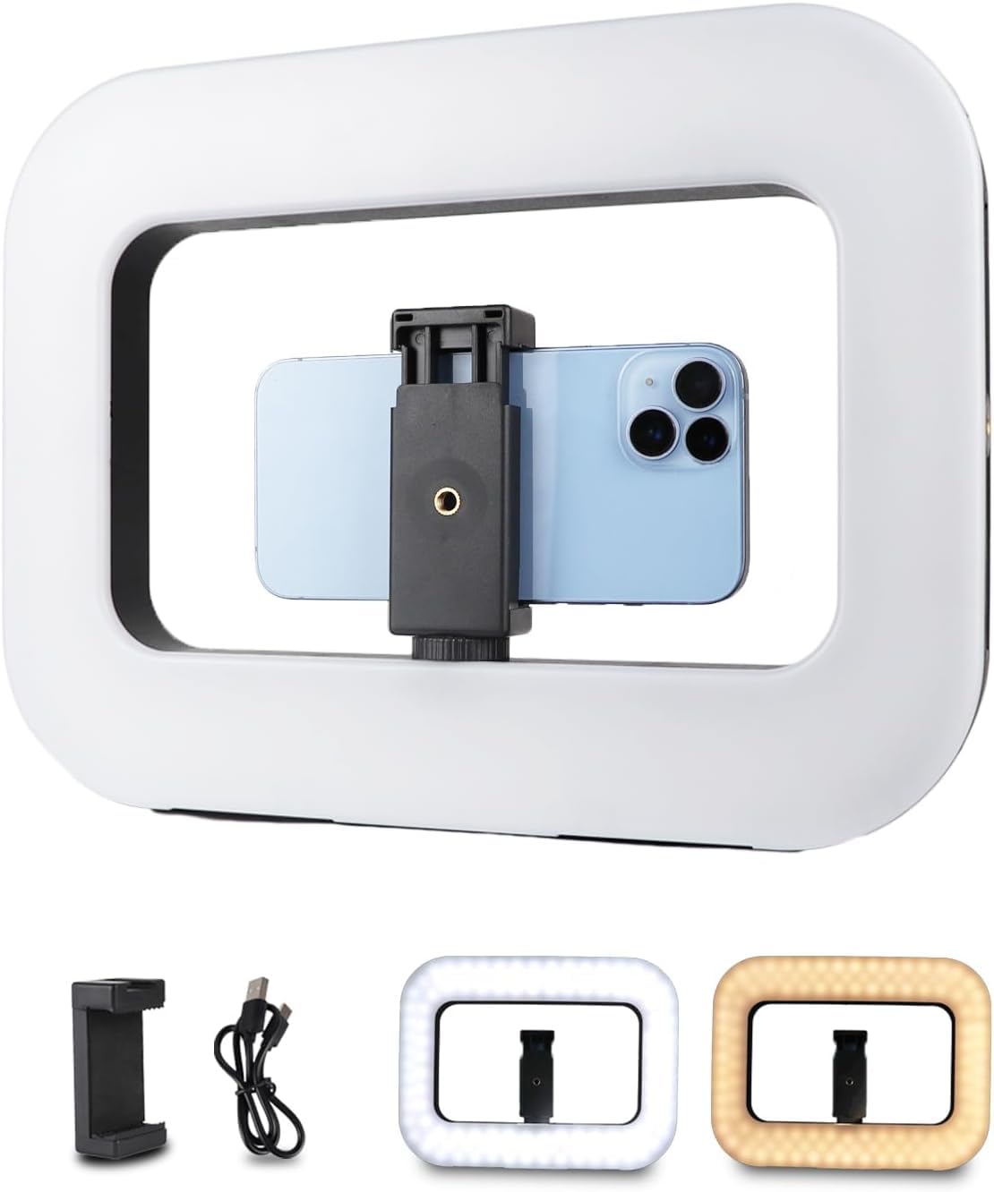 SHOPEE Smartphone Video Rig with Light, Handheld Ring Selfie Light Kit, LED Mobile Video Stabilizer with Built-in 8000mAh Battery for Camera, Smartphone, YouTube, TikTok Video Recording, Makeup-image-49