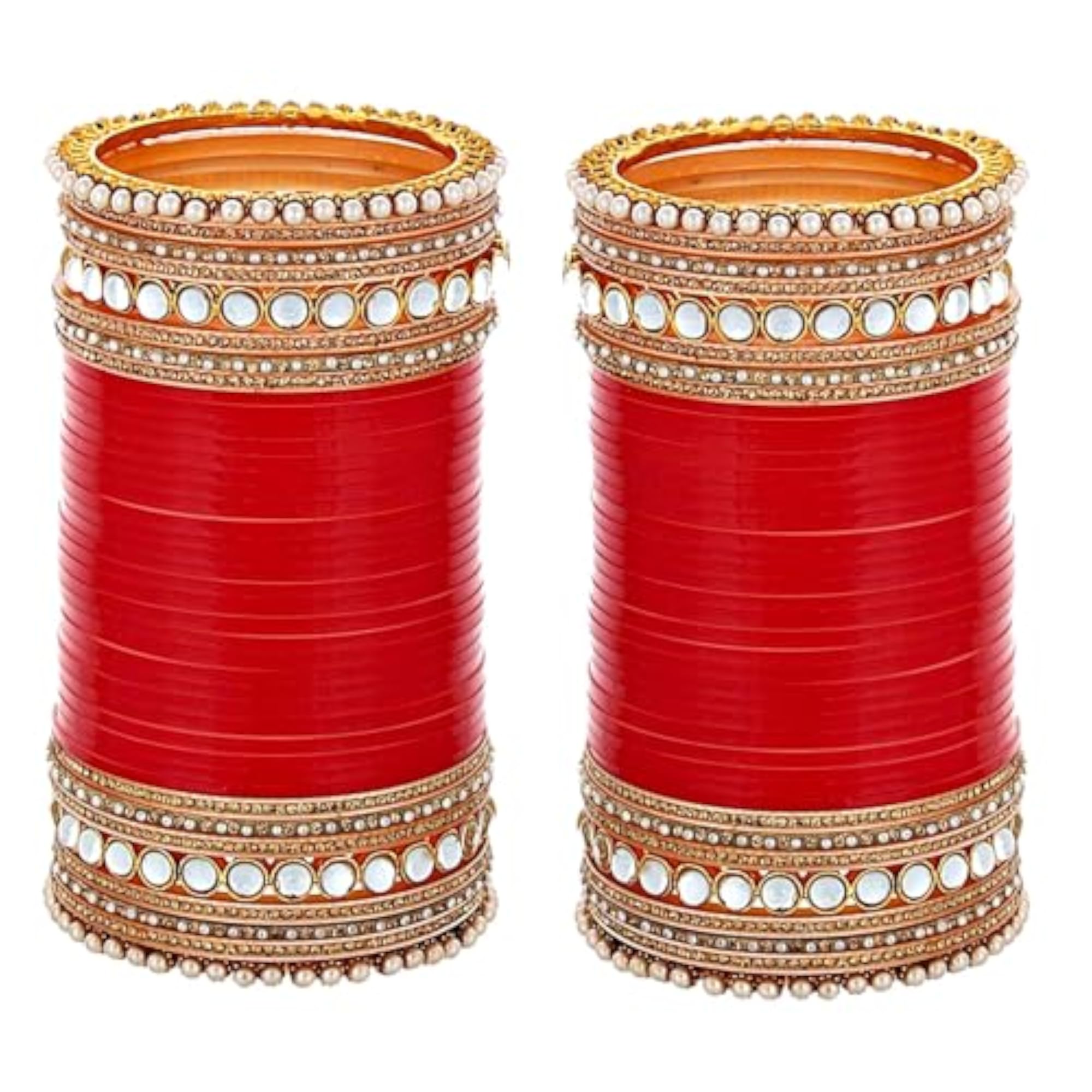 Bridal Red Designer Chura Bangle Set for Women, Wedding Gift