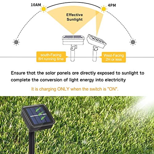 echosari Solar Garden Net Lights String Outdoor Warm White, Auto On/Off