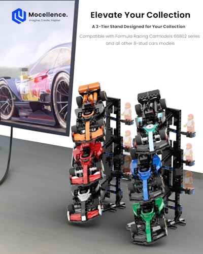 Image of Display Stand for Lego Speed Champions Formula 1 Race Car, Stand for F1 Car 66802 77242 77243 77244 77245 77246 77247 77248 77249 77250 77251 and Other 8-Stud car, Building Kit for Kid 6+