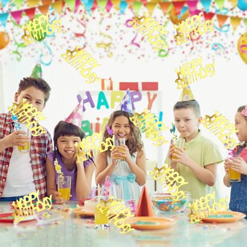 Image of Happy Birthday Gold Confetti for Table - Party Decoration Supplies, Perfect for Sprinkling Scatter and Table Decorations