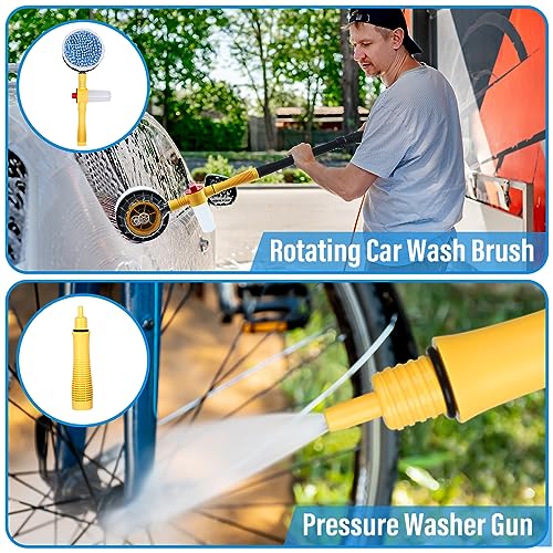 Toolly KR0202 Car Wash Brush Cleaning Kit, 360° Spin Car Mop, Microfiber Rotating Car Cleaning Brush, Detachable & Extendable Scrub Brush, Garden Hose Spray Nozzle Spray Gun thumb #5