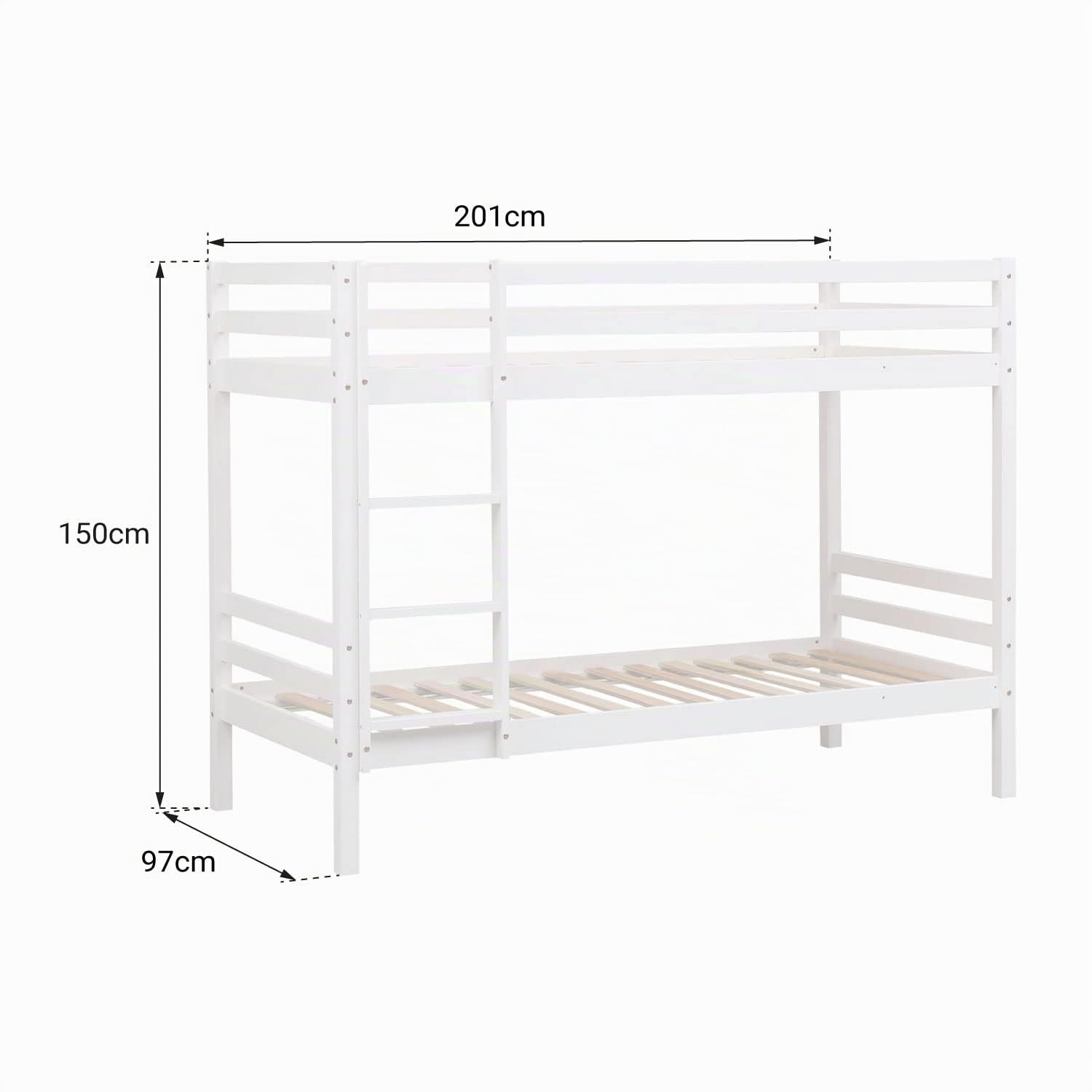 Happy Garden Lits superposés Blanc Ambre, pour Enfants, accueillant Deux Matelas de Dimensions 190x90cm