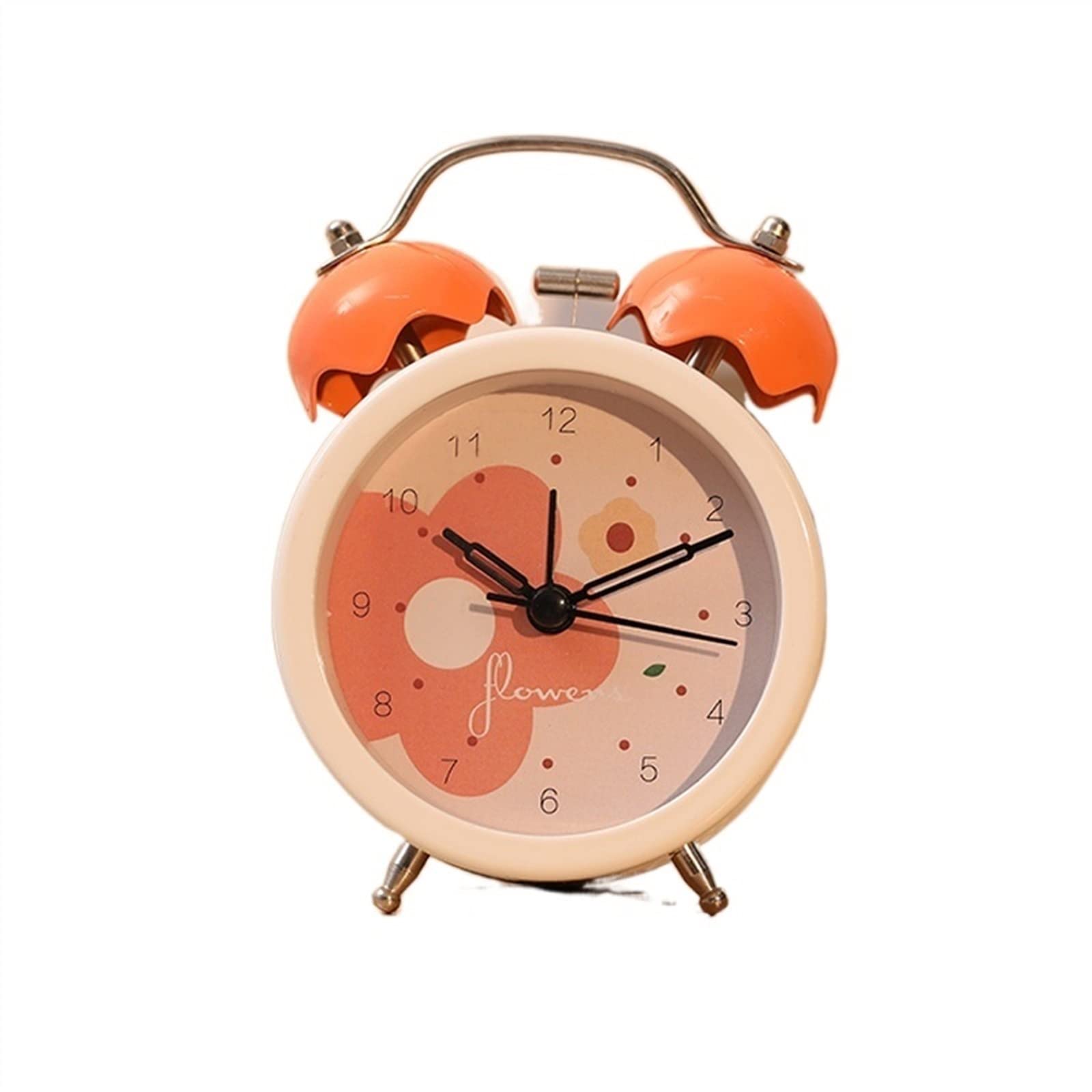 J9V4G6S3B5 Desk Clock Kids Alarm Clock, Twin Bell Wake Up, Silent Non Ticking, Battery Operated, for Bedroom Home and Offoice analogue alarm clock(Orange)