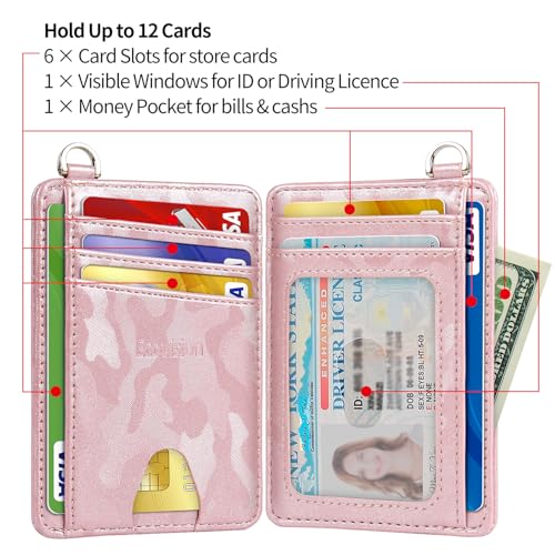 Image of Slim Minimalist Front Pocket Wallet, RFID Blocking Credit Card Holder Wallet with Detachable D-Shackle for Men Women