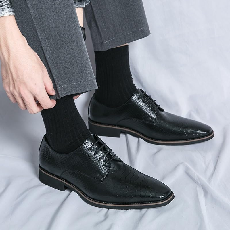 Men's Leather Oxford Shoes Lace-Up Dress Fashion Comfort Business Casual Office Working Driving Breathable Shoes3