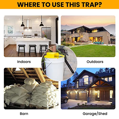 Image of HASTHIP Mouse Trap - Bucket Rat Trap for Mice, Rats, Chipmunks, Squirrels, Hamsters & Rodents, Reusable Rat Catcher Trap /Rat Trap Cage, Rat Repellent for Home Door Style (Bucket Not Included)