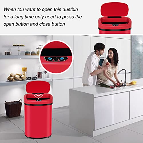 Caneca de basura automática ovalada acero inoxidable 13 gal miniatura 7