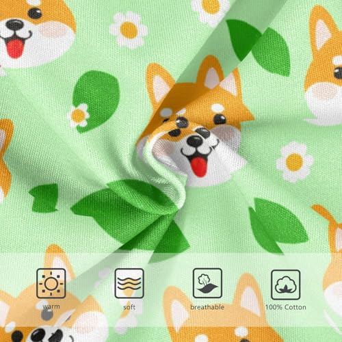 Cute Dog Flowers Floral Green Toddler Boy's Underwear 2T 23018863