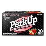 PerkUp Energy Booster (Strawberry Shock, 20) - A healthy alternative to energy drinks. Natural caffeine from green coffee bean with vitamins for energy. No sugar and no crash.