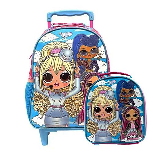 Kit Mochila de Rodinha + Lancheira 14 LOL OMG R Xeryus Cor:Rosa (Rosa)