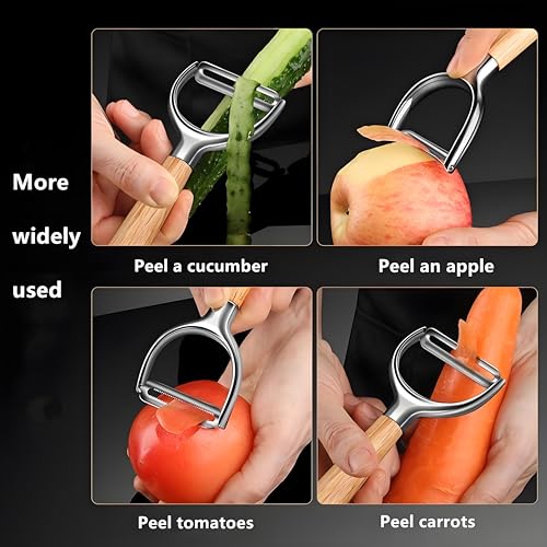 Vegetable-peeler-stainless-steel-Y-peeler-suitable-for-potato-and-fruit-vegetable-peeler-ergonomic-non-slip-handle-super-sharp-powerful-blade-solid-wood-handle