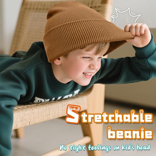 Image of ZOORON Kids Beanie Boys Girls Beanies Children Winter Hats Children Knit Warm Caps Kids Soft Beanie Cap
