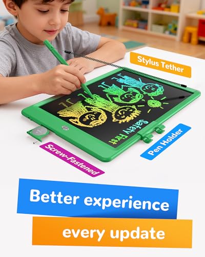 Image of KOKODI LCD Writing Tablet, 10 Inch Colorful Toddler Doodle Board Drawing Tablet, Erasable Reusable Electronic Drawing Pads, Educational and Learning Toy for 3-6 Years Old Boy and Girls(Green)