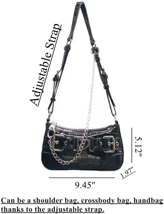 Punk Bag, Sourpuss Gothic Tote Purse Y2K Cool Style Trendy Women Shoulder Bags Rock Fashion Girls Handbag - Image 4