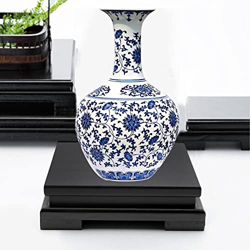 Présentoir en bois pour théière vase bonsaï support de base carré noir