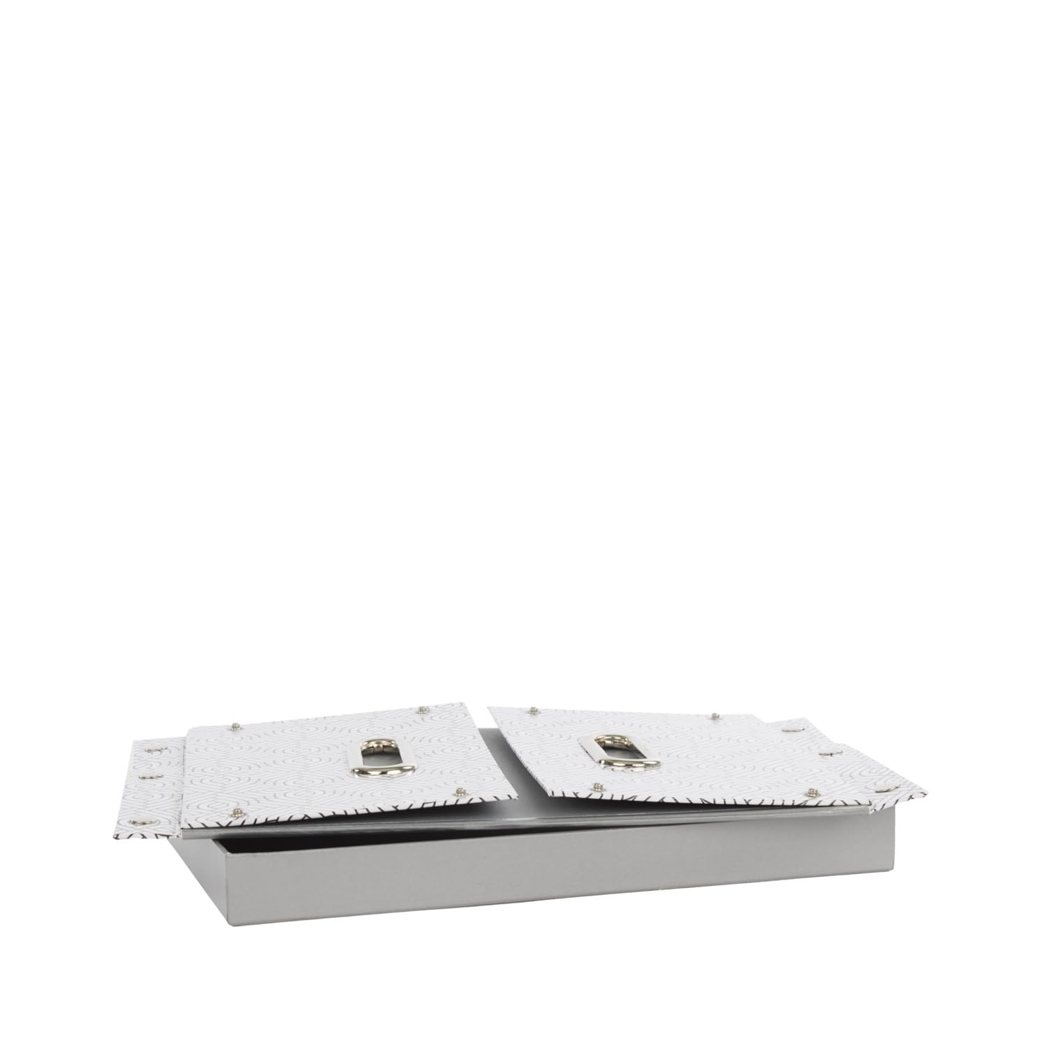 Idena 11196 – Scatola Portaoggetti In Cartone Con Manici In Metallo, 37.5x28x18 Cm, FSC Recycled