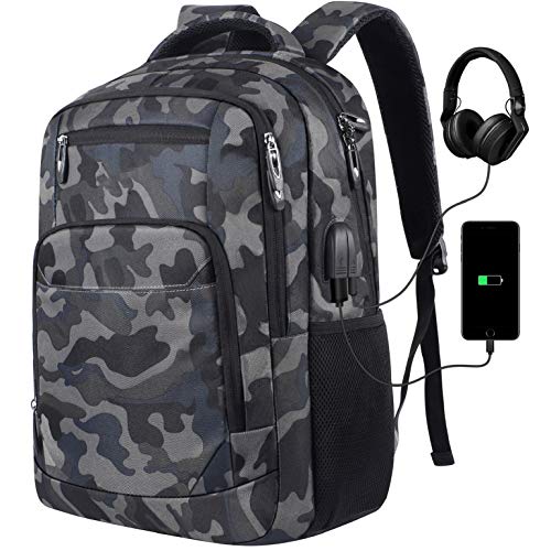 Mochila para ordenador portátil  escolar con puerto de carga USB  para viajes de negocios