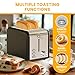 Simple Deluxe 2-Slice Toaster, Stainless Steel Toaster, 6 Browning Setting and 3 Function, Extra Wide Slot & Removable Crumb Tray, for Bread & Waffle, Black