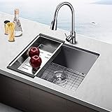 Harrahs 23 Inch Commercial Undermount Single Bowl Stainless Steel Kitchen Sink Outer Lip Thickness 11 Gauge Basin Thickness 18 Gauge