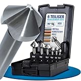 NTG Kegelsenker Set, 6,3-20,5 mm, 6-tlg, Kegelsenker 90°, HSS Stahl, Senker u. Entgrater für Holz, Metall und Kunststoff inklusive Aufbewahrungsbox - präzise & sorgfältig arbeiten -