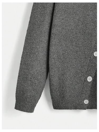 MakeMeChic Women's Plus Size Asymmetrical Button Down Cardigan Long Sleeve Loose Sweater Tops3