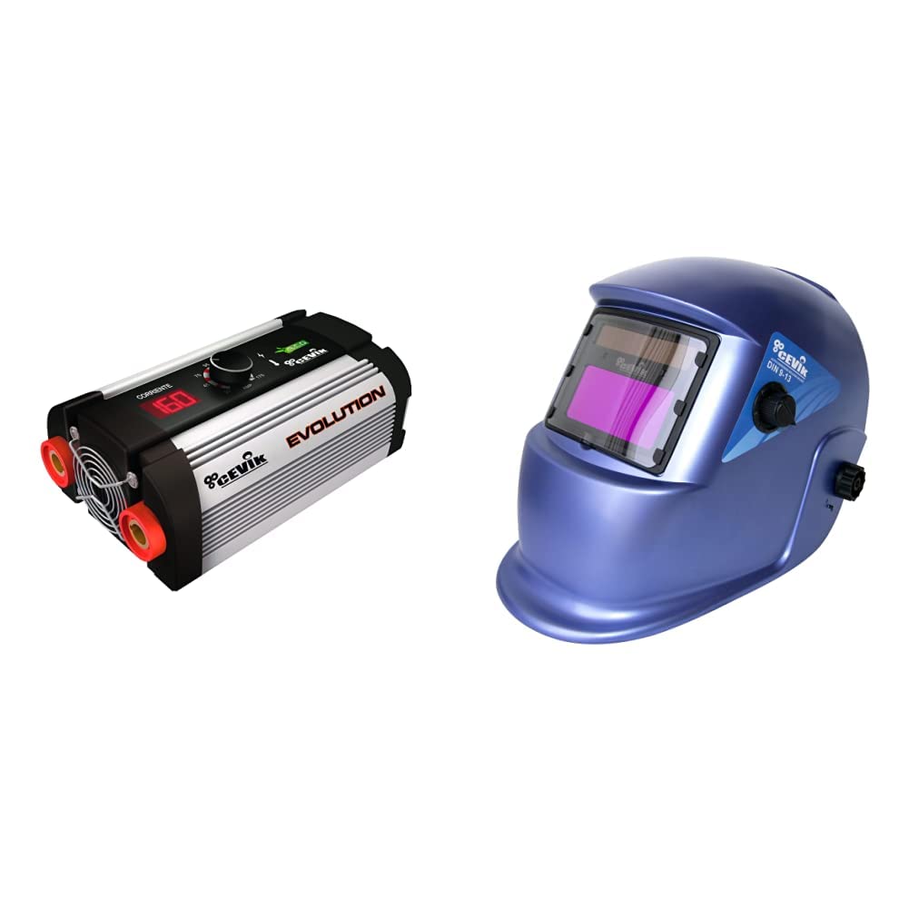Cevik Evolution20 - Equipo soldadura inverter (160 A, 230 V) + 1 PE600S, Azul, Mediano
