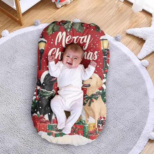 Image of ZOUTAIRONG Christmas Dog Bassinet Sheet Set Compatible with Mika Micky, Baby Delight, Dream On Me Bassinet Mattress, Ultra Soft Flexible for Baby Boys Girls