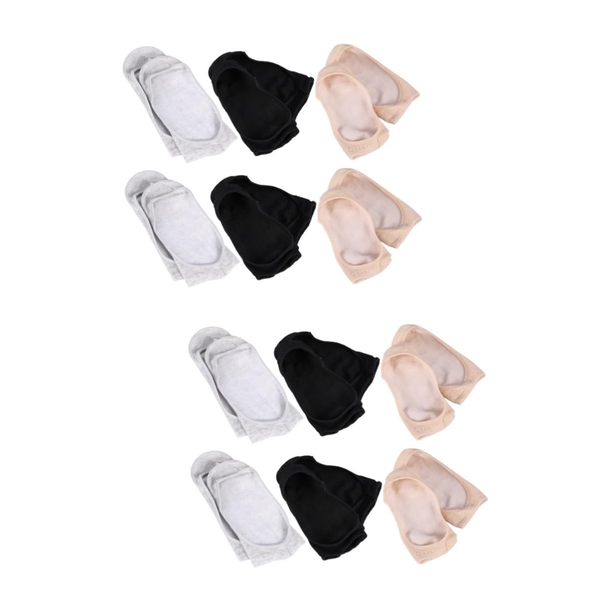 SHERCHPRY 12pares Calcetines Invisibles Antideslizantes De Paquete Calcetines De y Color Gris Negro Por Color