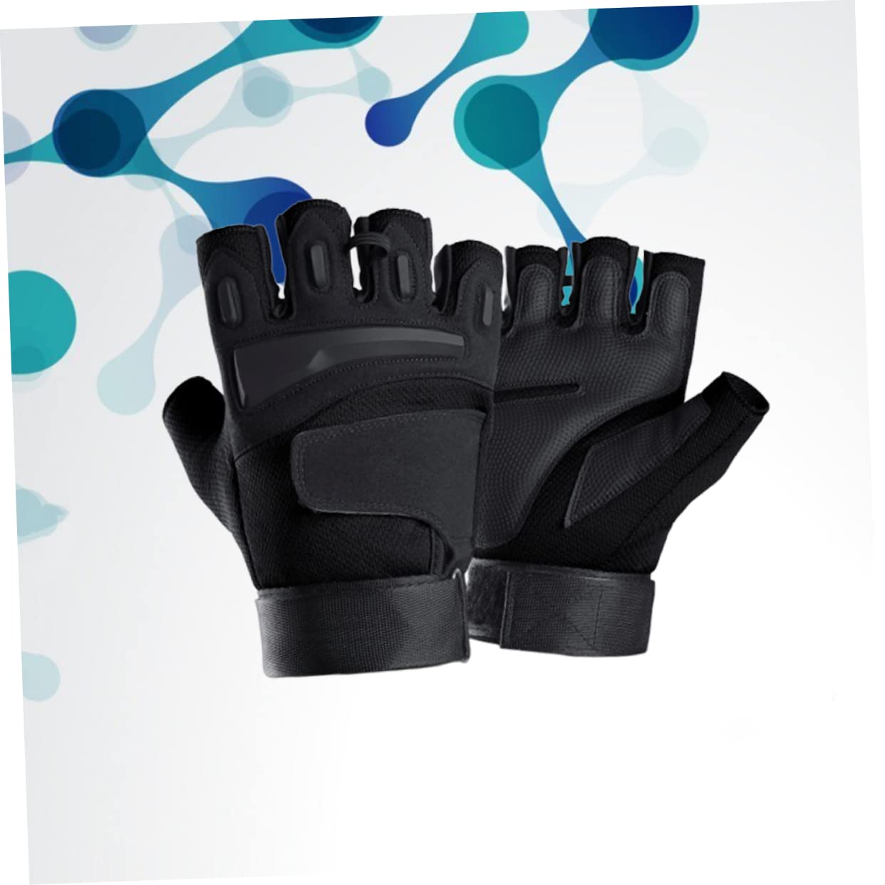 VANZACK 1Pair Comfortable Half Finger Gloves for Men Durable Fitness Riding Gloves Slip Shock Absorbing Design for Cycling Weightlifting and Outdoor Activities Black