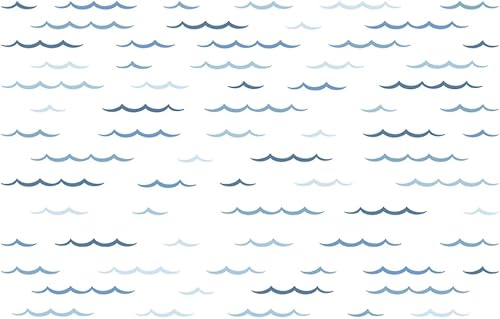 SUPERDANT Calcomanías de pared de olas del océano, 100 unidades, diseño minimalista de olas de mar, decoración de pared de líneas curvas,