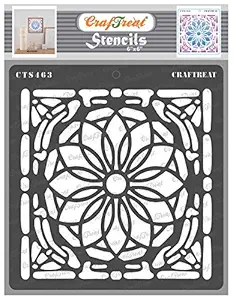 Glass Painting Stencils for Craft - Stained Glass Patterns - Size: 6X6 Inches - Glass Painting Template - Glass Etching Stencils Reusable - Design Stencil for Glass Art