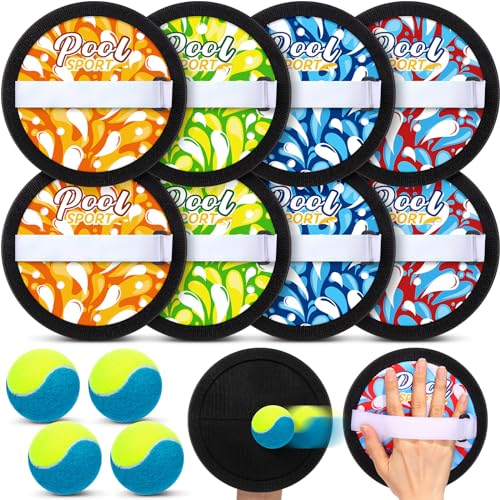 Water Grip Ball Toss and Catch Game Set Include 8 Water Paddles 4...