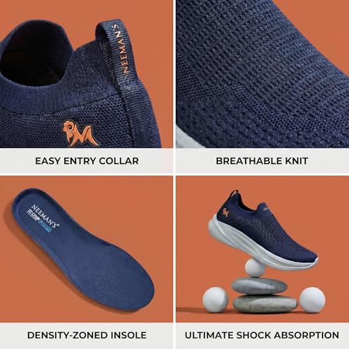 Image of Neeman's Max Cush Slip-On Sneakers for Men | Stylish Casual Shoes with Padded EVA Insole | Breathable Lightweight Footwear | Everyday Sneaker for Boys