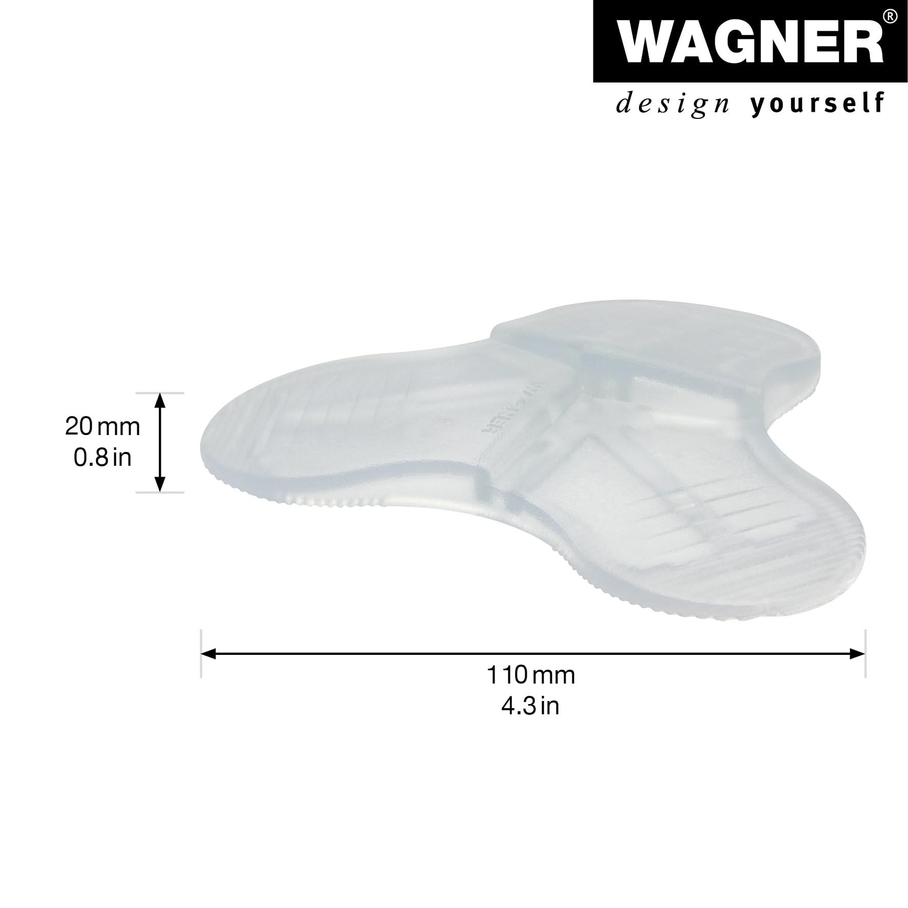 WAGNER Door Wedge / Doorstop 3STOP Color - Ø 108 x 19 mm, Transparent Design Wedge Made of high Class Synthetics, to be Pushed Underneath Doors, with 3 Different Wedge Heights - 15698501
