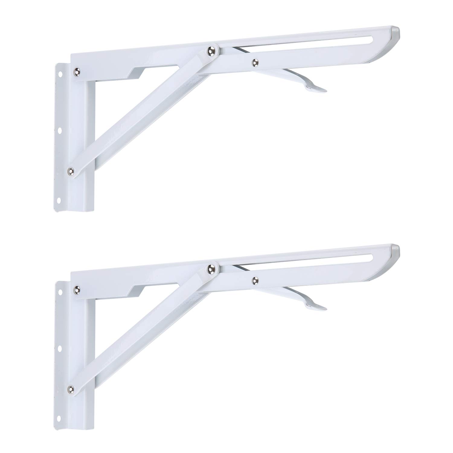 Buy Folding Shelf Brackets, 12 Inch Heavy Duty Metal Triangle Table