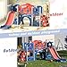 Nyeekoy 9-in-1 Castle Amusement Playground Playhouse, Indoor Outdoor Playset for Toddlers Age 1-3, Backyard Climber Play Set Slide for Kids Baby (Blue)