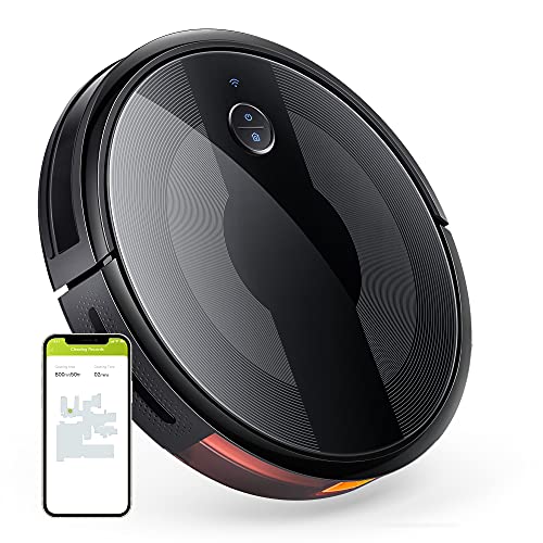 E25 Robot Vacuum Cleaner with Smart Mapping, 2600Pa Robotic Vacuum, 150 mins Runtime, Dual Brushes, Ultra-Slim, 2.4Ghz Wi-Fi Connected, Compatible with Alexa, Ideal for Pet Hair, Carpets, Hard Floors