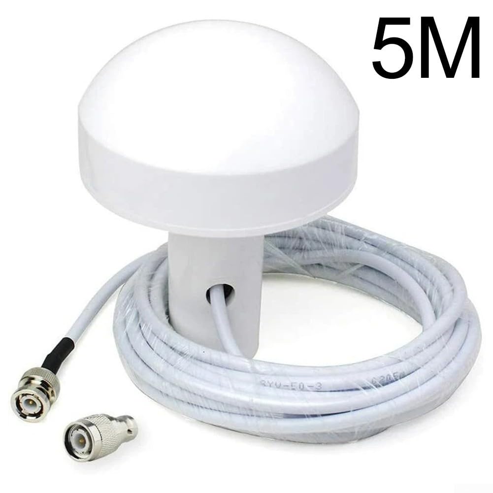 Antenna esterna GPS per barca con cavo da 510 m, connettori maschio BNC/TNC compatibile con la maggior parte dei dispositivi di navigazione marina (5 m)