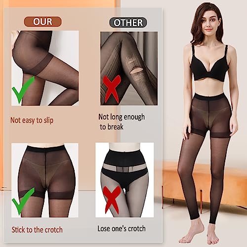 WAKUNA 3 pairs 20D Women's Sheer Footless Tights,Sheer Legging and Dance Compression Pantyhose for women S-XL2