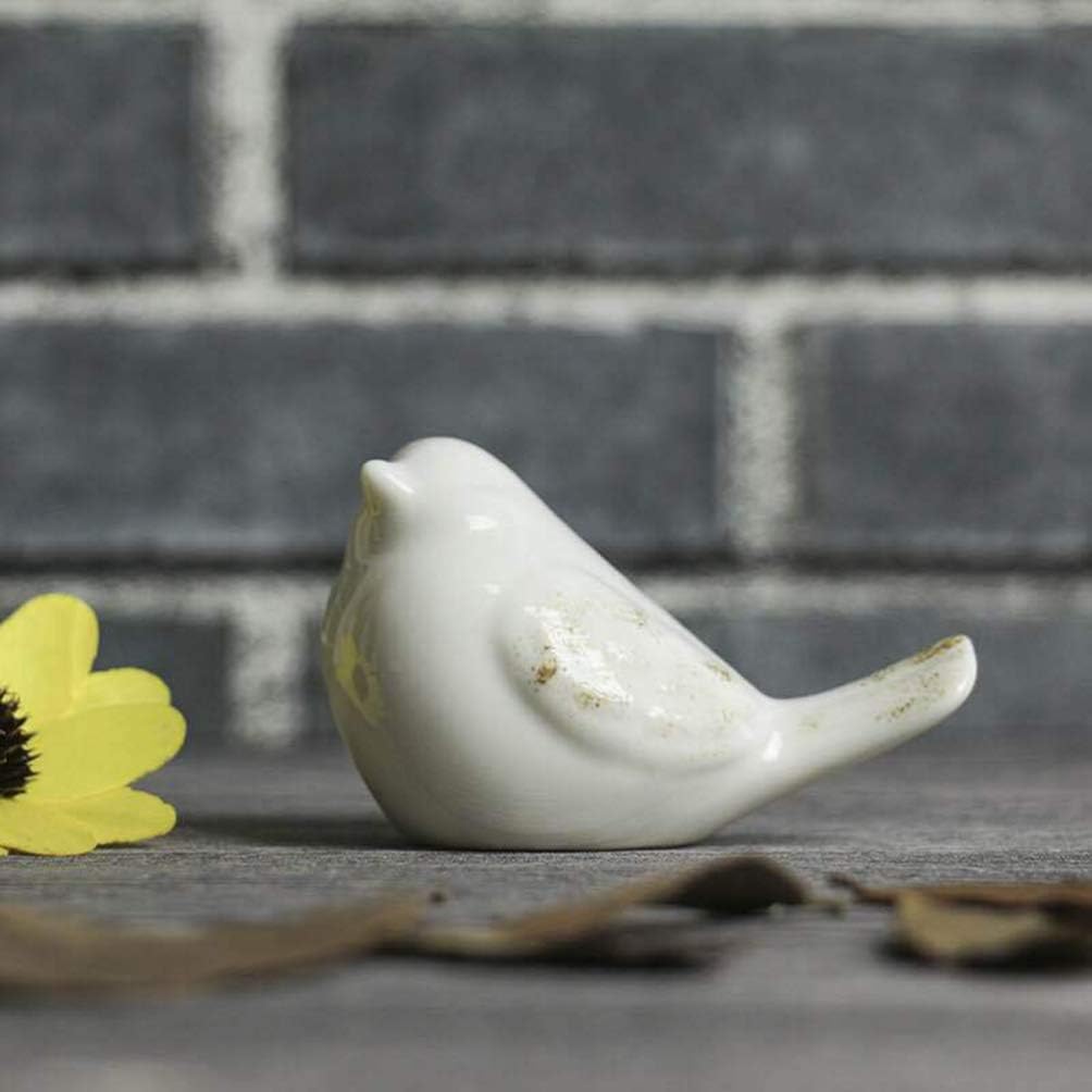 BESPORTBLE Office Decor Table Decor Ceramic Bird Figurine Bird Sculpture 2PCS Minimalist Animal Ornament Statue Resin Bird Sculpture Table Centerpiece for Home Office White Ceramic Birds Home Decor