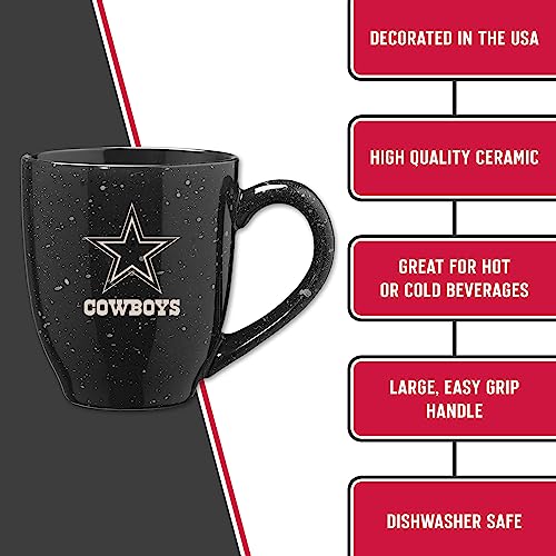 Image of Rico Industries NFL Football 16 oz Team Color Laser Engraved Speckled Ceramic Coffee Mug