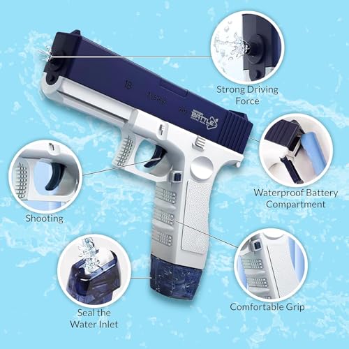 Image of Water Gun Toy with Automatic Water Absorption Function 25Ft Range | Self-Filling |High Pressure Mechanism Ideal Outdoor Toy for Pool & Beach Fun (Style 1)